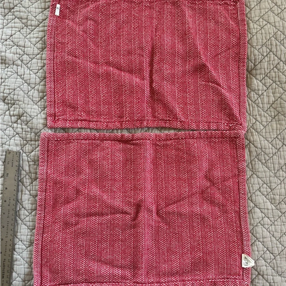 Set of 2 Red and White Pier One Imports Place Mats